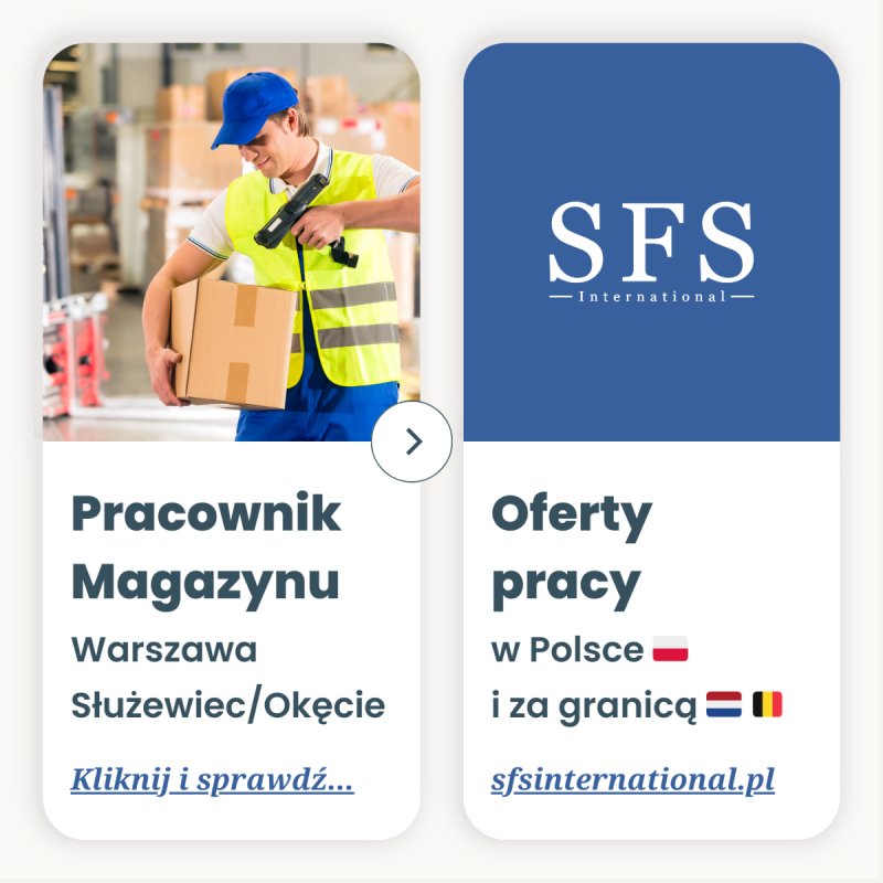 Pracownik magazynowy Warszawa Służewiec/Okęcie/Białołęka