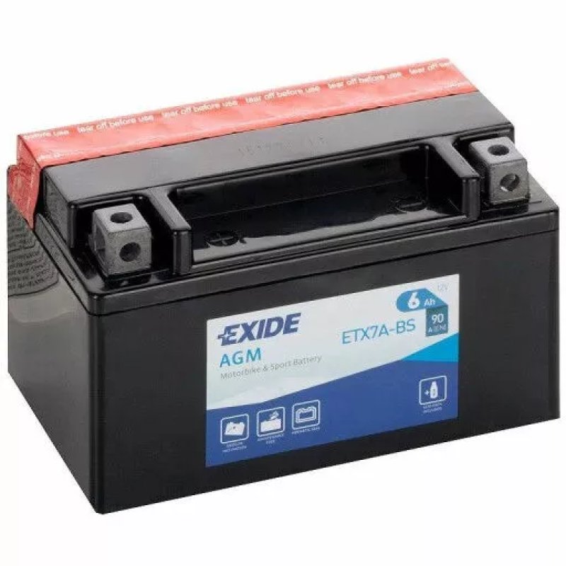 Akumulator 6Ah 90A motocyklowy Exide ETX7A BS