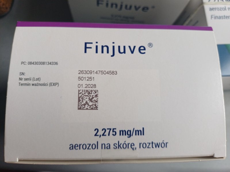 Finasteryd finjuve areozol
