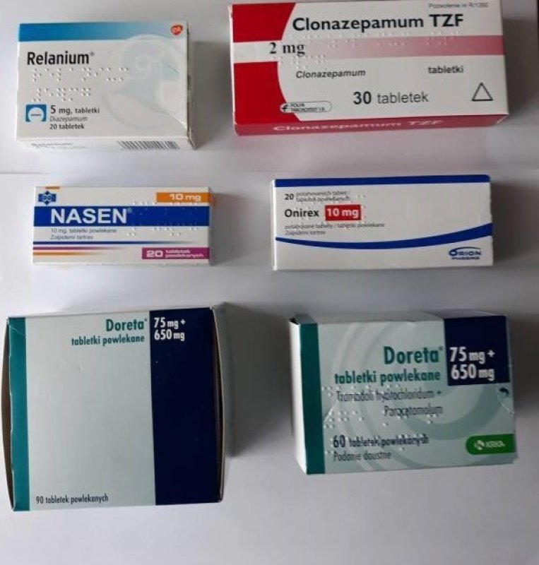 Doreta,Nasen,Onirex,Tramal,Diazepam, Oxycontin