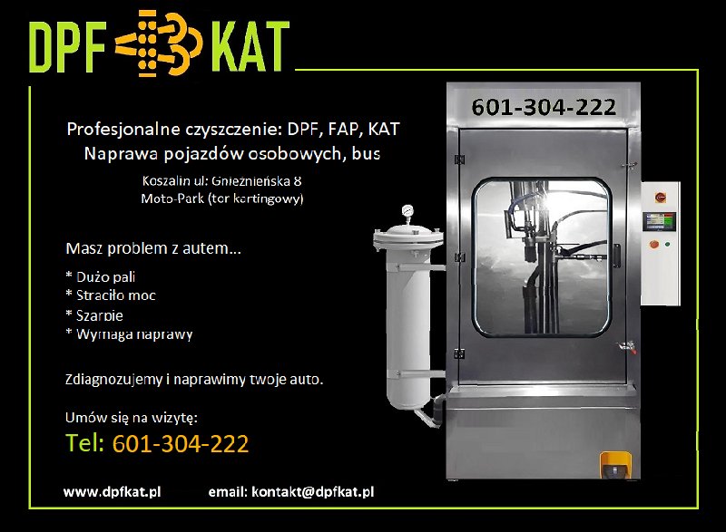 Koszalin naprawa i czyszczenie na miejscu, regeneracja: DPF , FAP, KAT