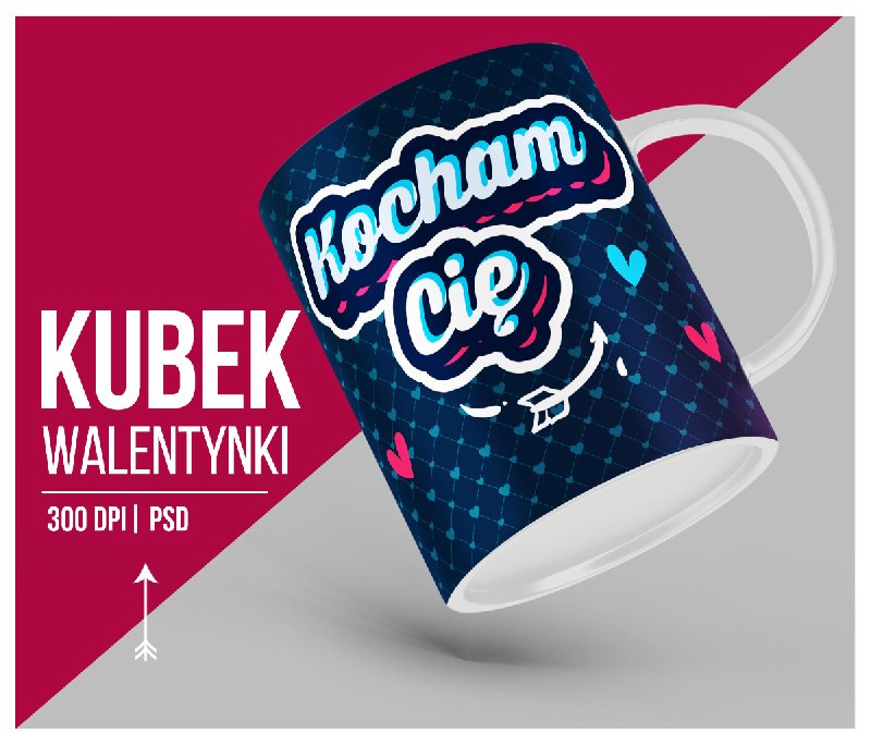 Szablony na walentynki dla zakochanych na kubki gotowe projekty