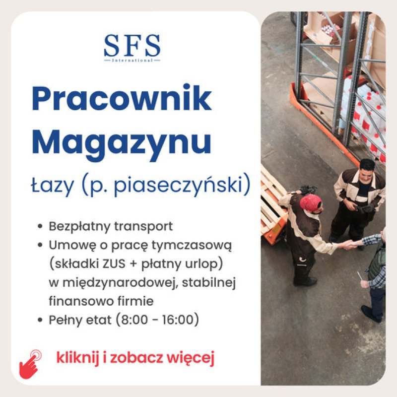 Pracownik magazynowy Łazy