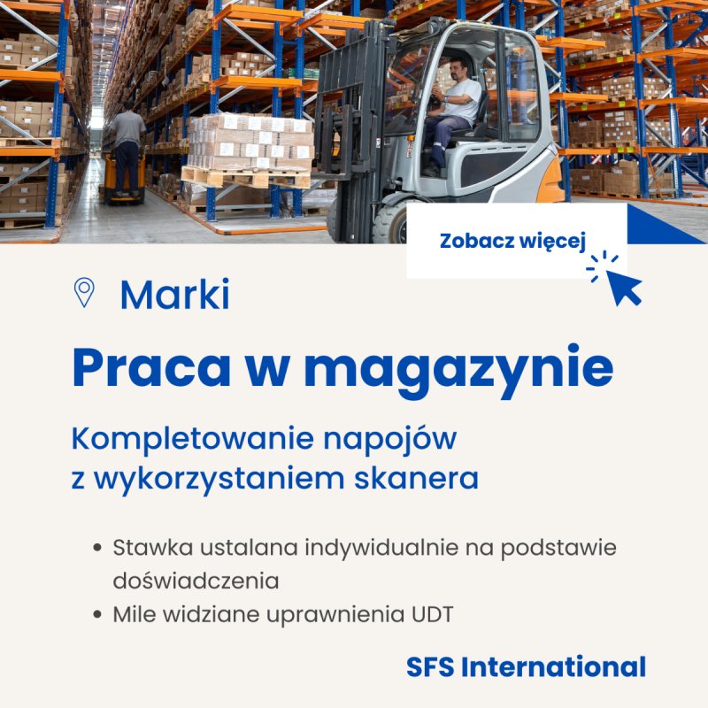 Pracownik magazynu z UDT Marki