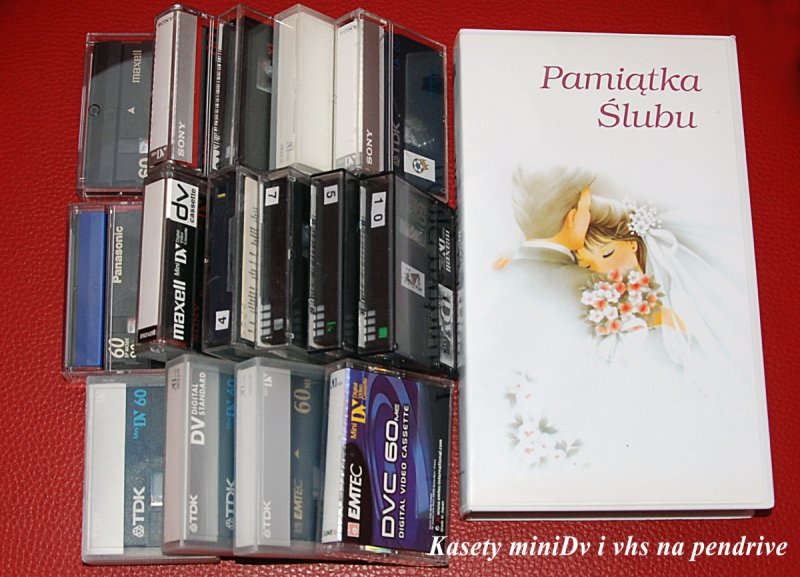 Przegrywanie kaset vhs, svhs, vhsc, minidv i płyt