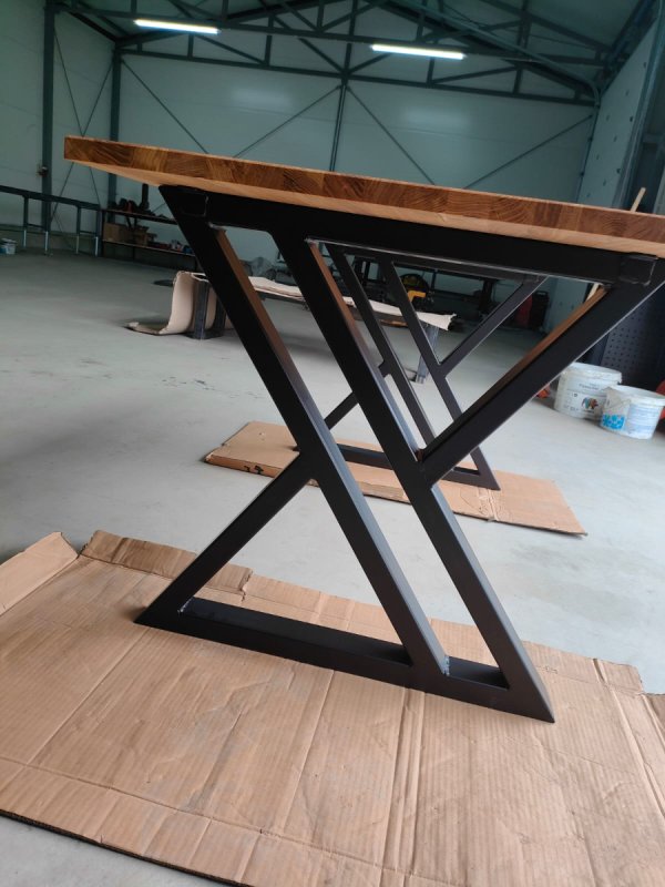 Stół dębowy loft nogi metalowe industrialne