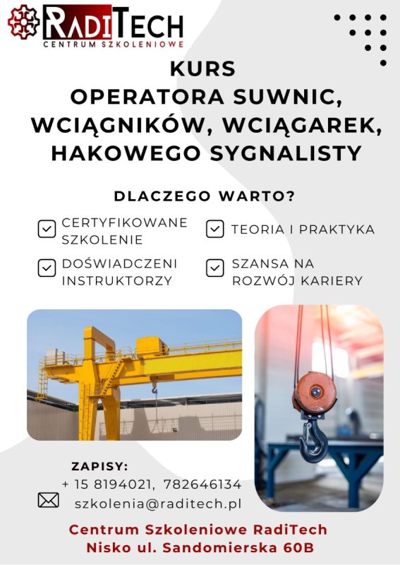 Kurs wózki widłowe, suwnice, podesty, spawanie,SEP - 03