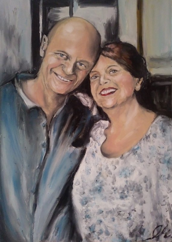 Portret olejny malowany na zamówienie ze zdjęcia - 03