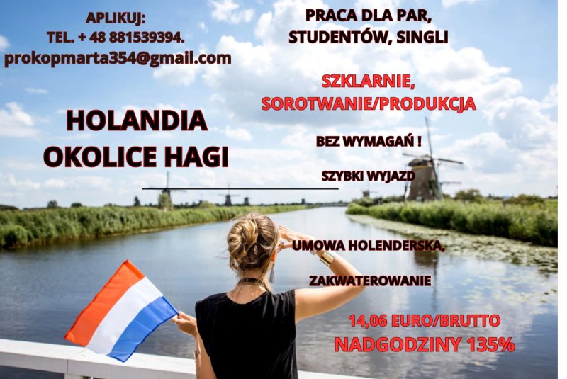 Praca w Holandii, pary, studenci, single - 01
