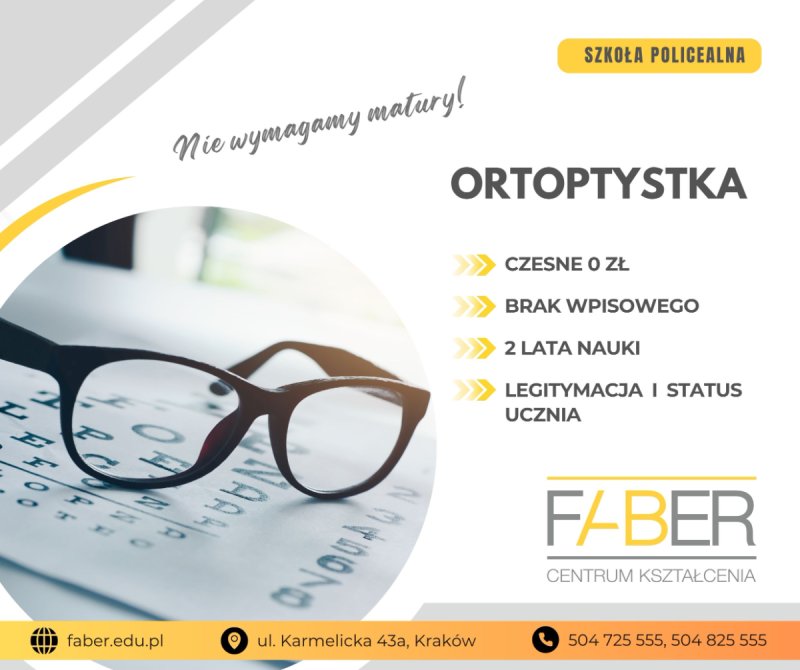 Nauka na kierunku Optoptystka za darmo (Kraków)