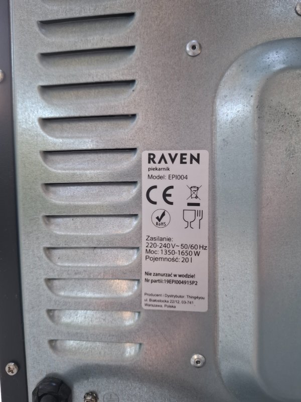 Piekarnik Firmy RAVEN z rożnem i termoobiegiem - 04