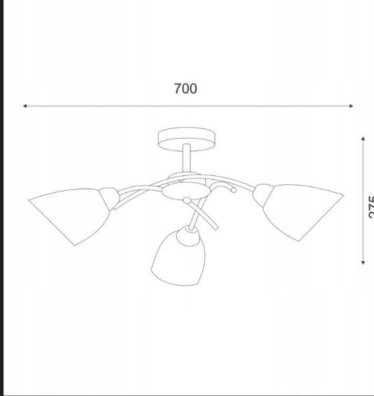 Lampa 3 kloszowa, jeden z kloszy ma ryse - 02 Lampa 3 kloszowa, jeden z kloszy ma ryse - 02