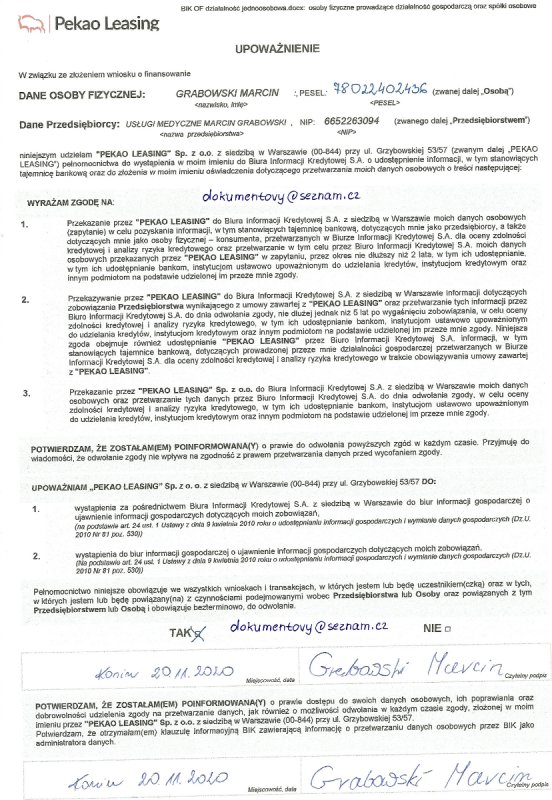 Wypis Szpitalny, Karta Informacyjna, Upoważnienia - 02