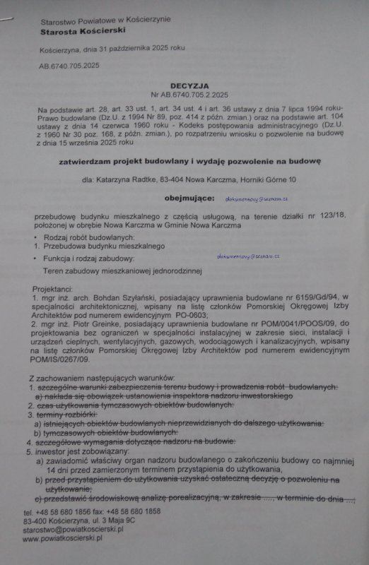 Pozwolenie na budowę , Akt Notarialny - 01