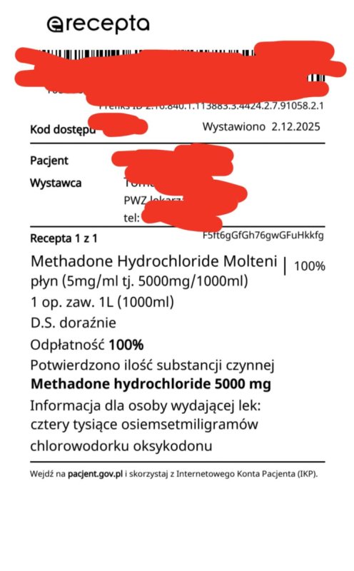 Recepta Metadon 5000mg - 01 Recepta Metadon 5000mg - 01