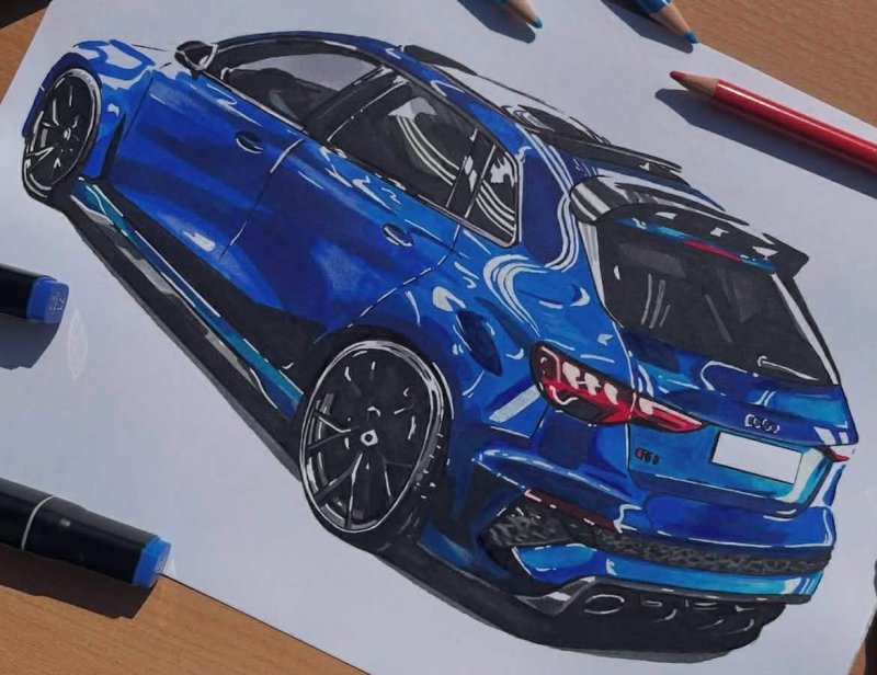 Rysunek samochodu, motoryzacja, na prezent,auto,h - 01