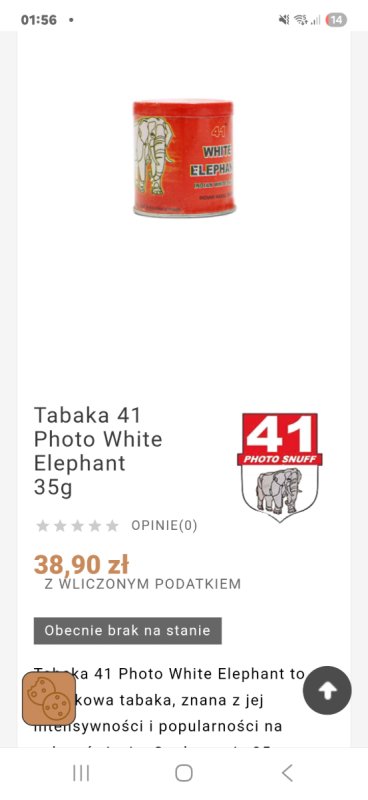 Kupię tabake biały słoń