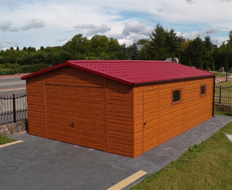 Garaże drewnopodobne i akrylowe 6m x 6m z blachoda - 03