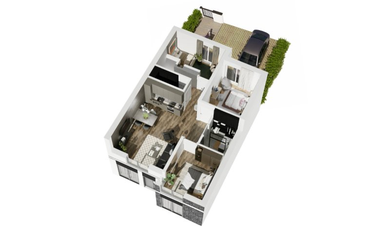 4 pokojowe mieszkanie z ogrodem w nowym szeregowcu - 05 4 pokojowe mieszkanie z ogrodem w nowym szeregowcu - 05