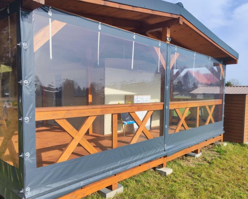 Plandeka na taras na wymiar zabudowa tarasu PVC - 01