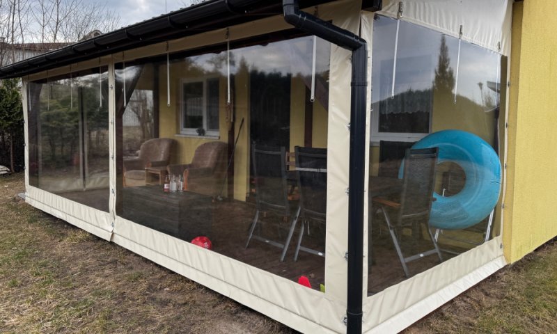 Plandeka na taras na wymiar zabudowa tarasu PVC - 03