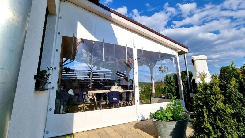 Plandeka na taras na wymiar zabudowa tarasu PVC - 04