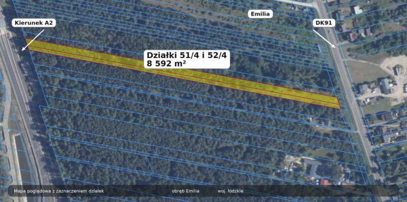 Działka inwestycyjna na sprzedaż Emilia