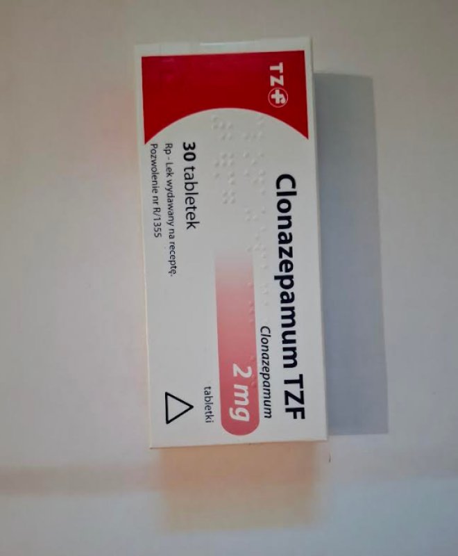 Clonazepamum TZF, 2 mg, tabletki, 30 szt. - 01 Clonazepamum TZF, 2 mg, tabletki, 30 szt. - 01