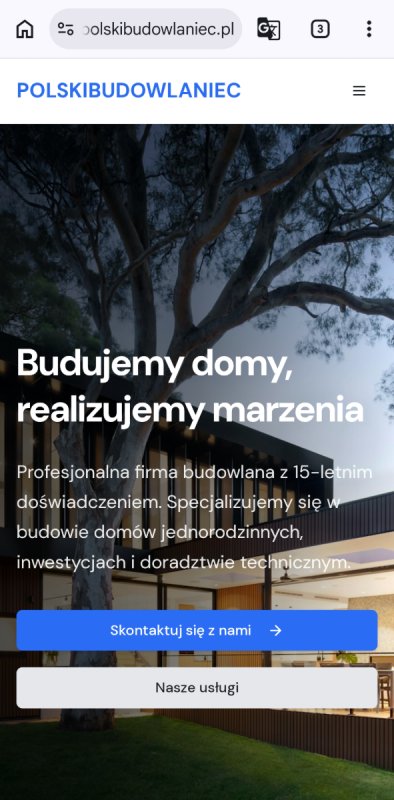 Strona internetowa dla firmy budowlanej