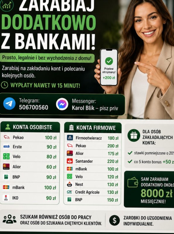 Praca reklama afillacje bankowe polecenia