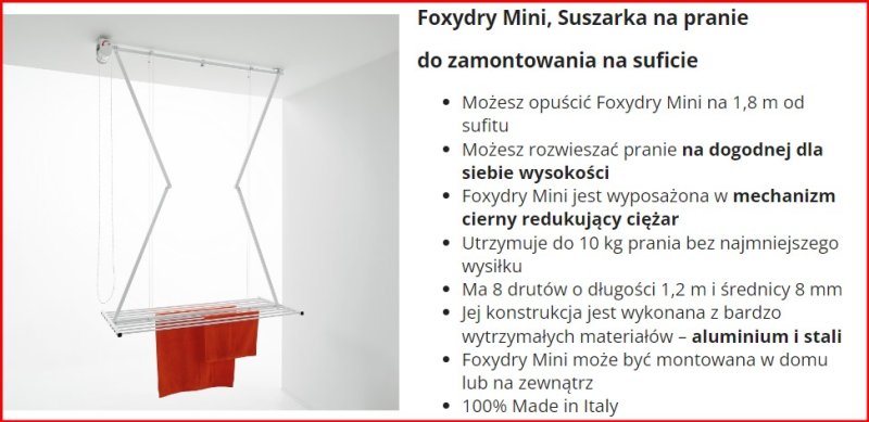 Suszarka podsufitowa,szybki montaż suszarek. - 07