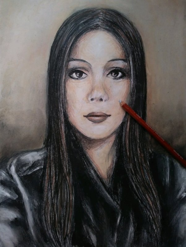 Portret ze zdjęcia ołówkiem lub kredkami - 05