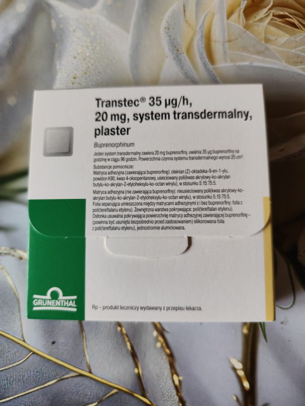 Sprzedam plastry transtec 20mg.35/h przeciwbólowe