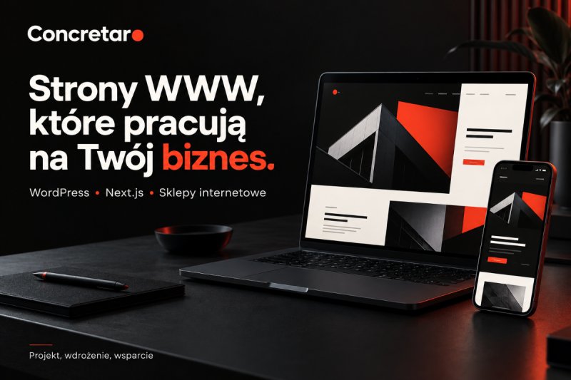 Strony WWW WordPress i Next.js w Concretar